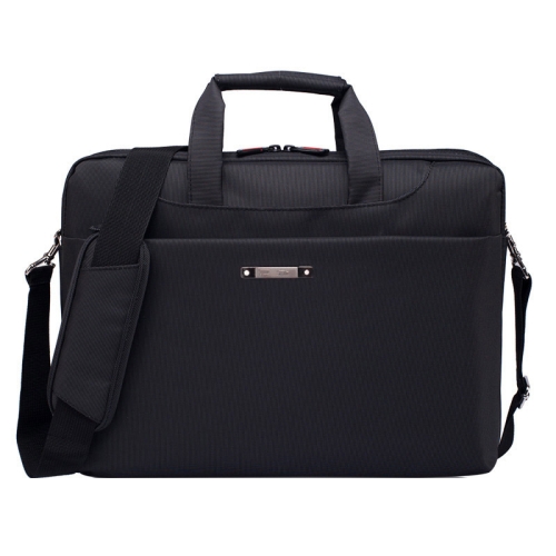 14.1 inch Portable One Shoulder Waterproof Nylon Laptop Bag, Black (301#) - Click Image to Close